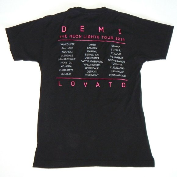 DEMI LOVATO 2014 NEON LIGHTS TOUR Concert Men's T-Shirt Tee size Small - 213 - Picture 2 of 3